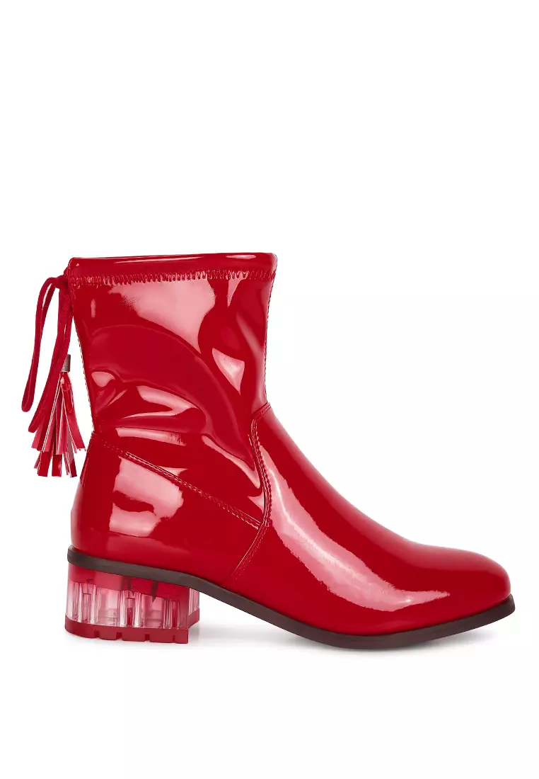 Discount on London Rag  shoes - SKU: Red Tassels Detail Ankle Boots