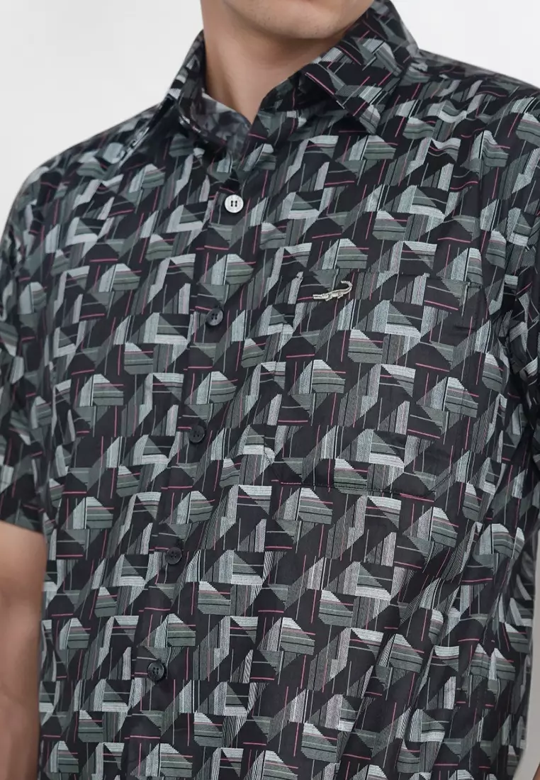 Crocodile PICO | Shirt Kemeja Pria Premium Branded | Relax Fit | Katun art 1676 Black