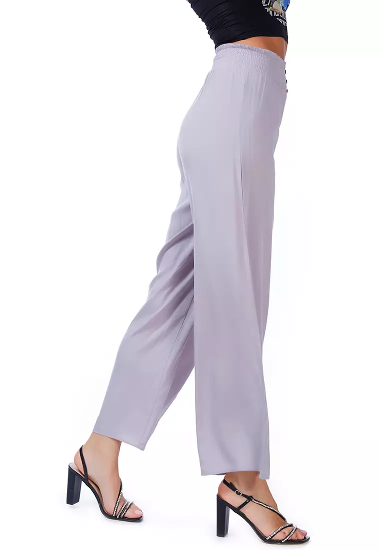 Buy London Rag Solid Grey High Waist Culottes Pants 2023 Online ...