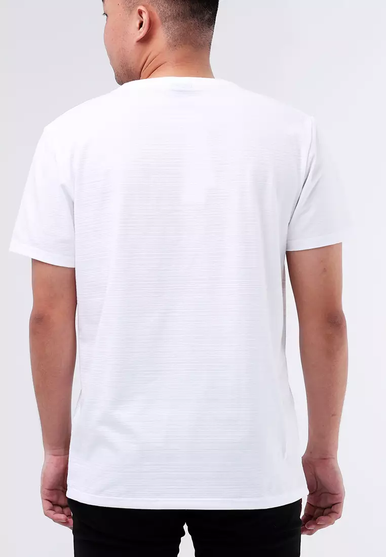 Round Neck Streaky Short Sleeves T-Shirt