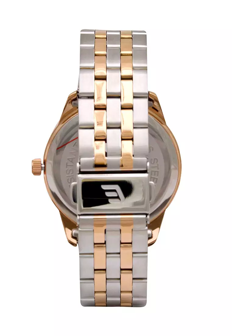 Elvano Jam Tangan Pria - Silver Rosegold Black - Stainless Steel - 3110MA8-3SRG