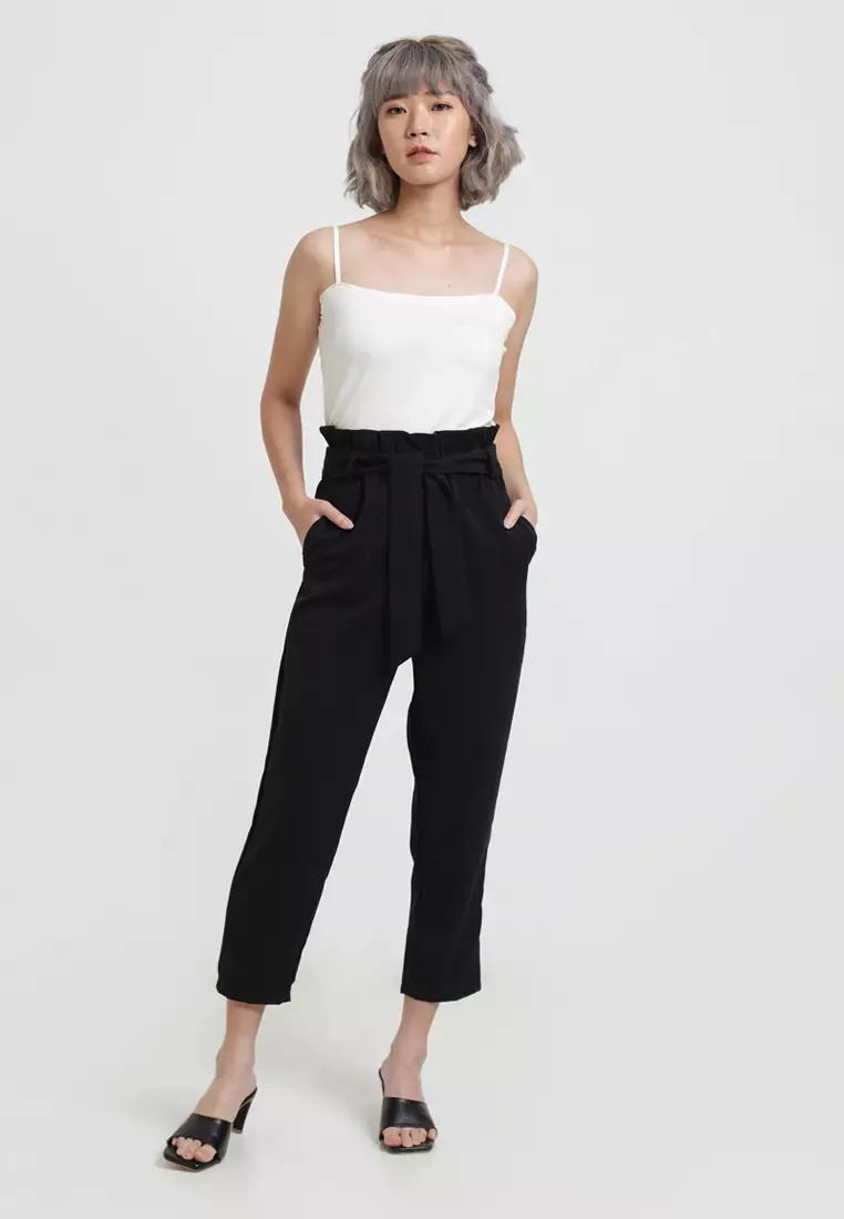 Paperbag Pants in Black