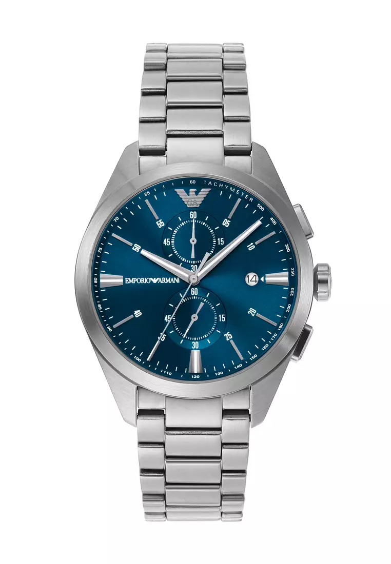 Mens armani watch clearance silver