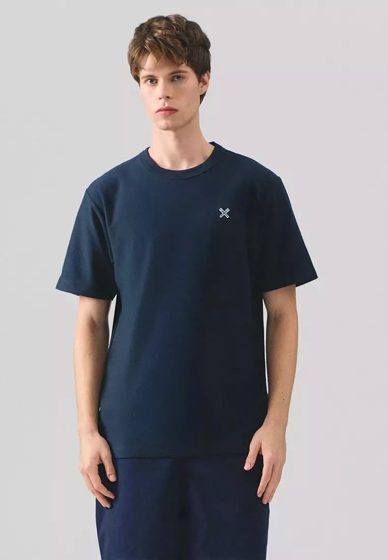 Regular Fit T-Shirt With Neck Binding Finish In Fine Ottoman