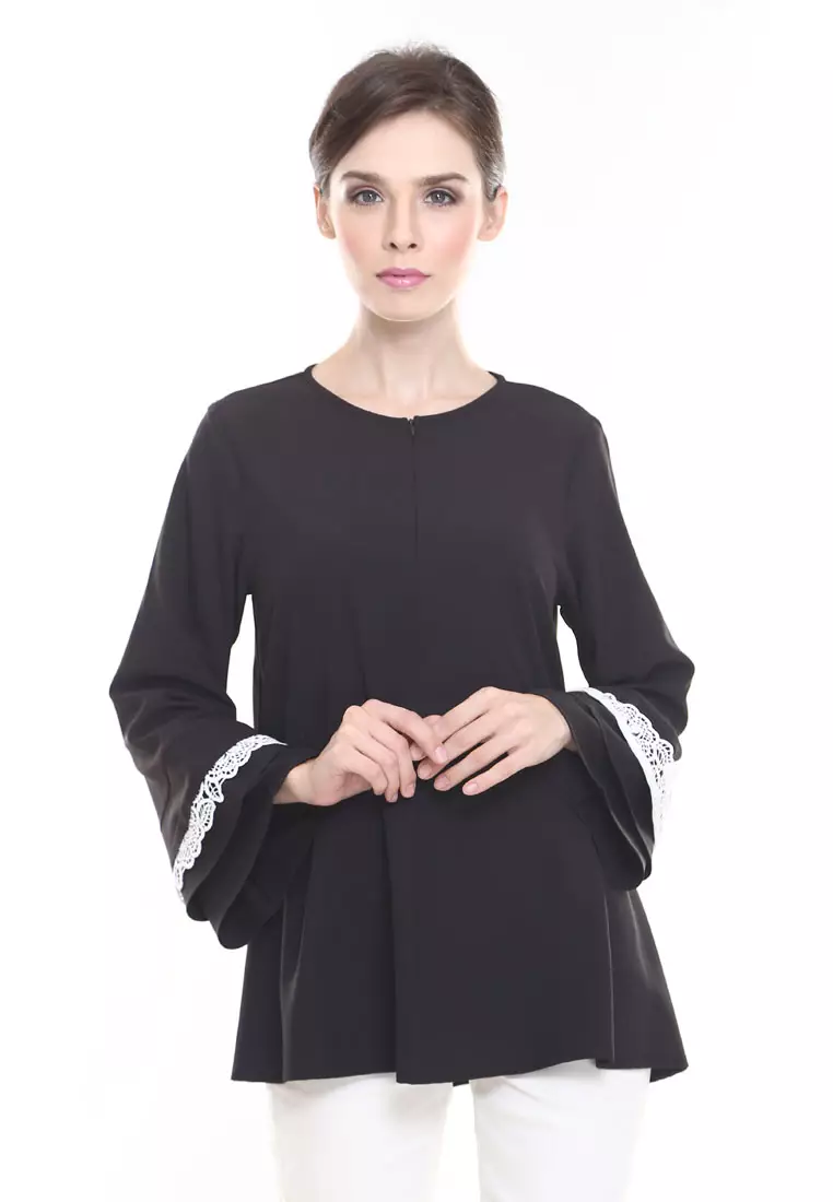Buy Rina Nichie Basic Arina Top in Black Online | ZALORA Malaysia