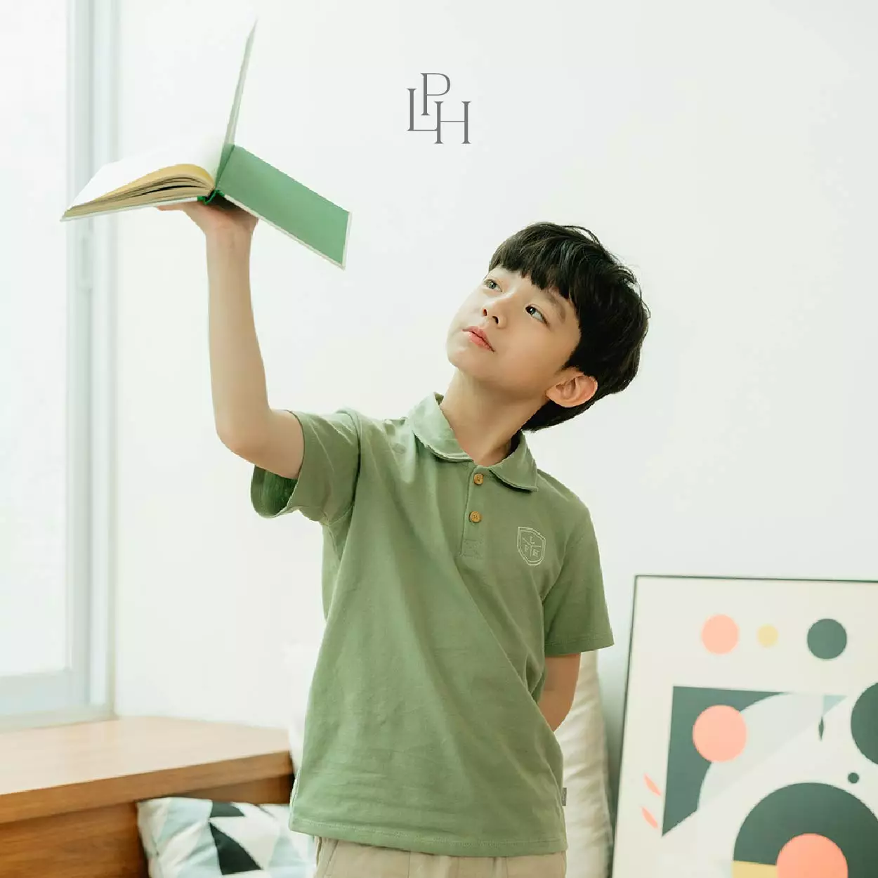 Little Palmerhaus - Theo Boy Top (Kaos Polo Anak Laki-laki) Hedge Green