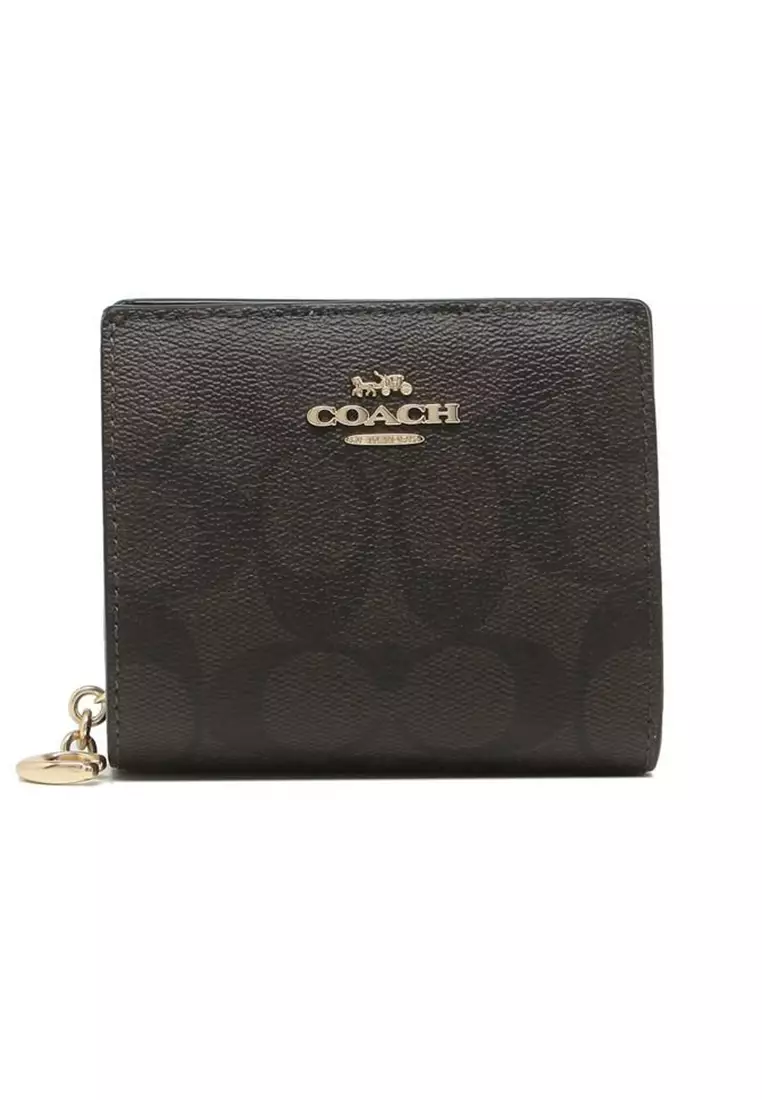 Coach Bags | Nwtcoach Canvas Signature Snap Zip Wallet Nostagic Ditsy Print Ch477 | Color: Tan | Size: Os | Yogi_Mom's Closet