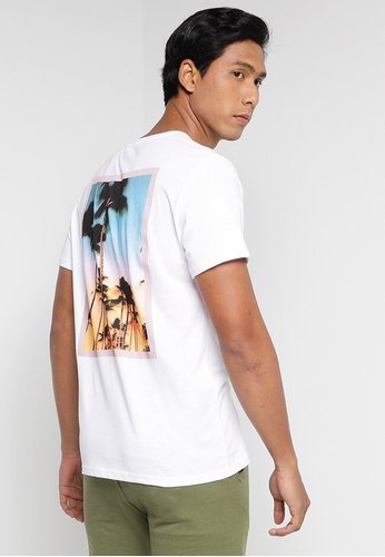 BLEND white Graphic Print Crew Neck Tee 02D93AA3661154GS_1