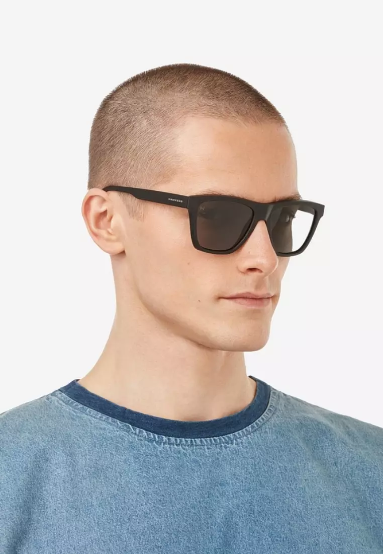 HAWKERS Polarized Black Dark One Ls Raw Sunglasses For Men And Women, Unisex. Official Product Designed And Made In Spain