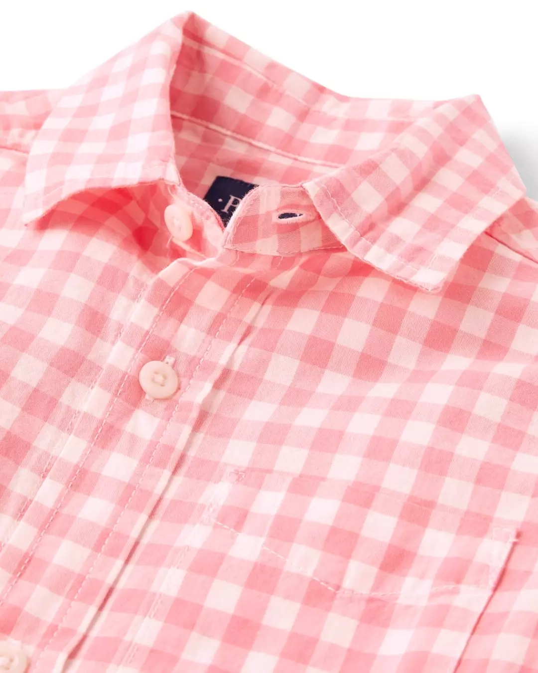 Boys Poplin Button Up Shirt - Kemeja Anak Laki (Pink)