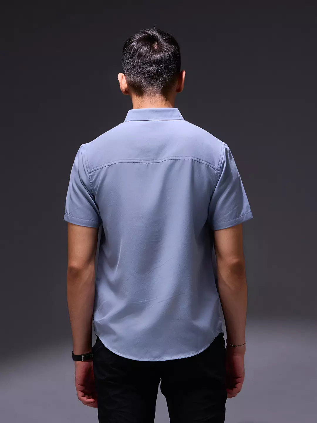 OXCON Easy Shirts Kemeja Tangan Pendek Blue Grey
