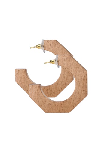 Buy Mango Wood Hoop Earrings Online On Zalora Singapore