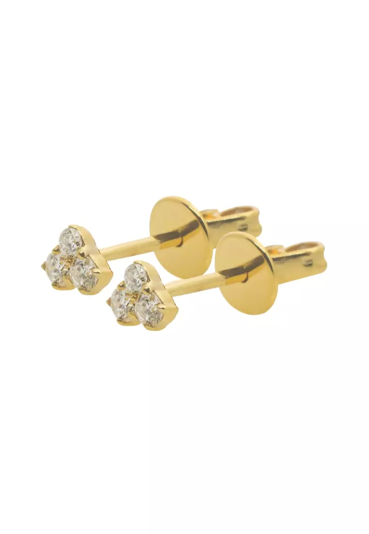 Diamond Mini Cluster Studs 14k Gold