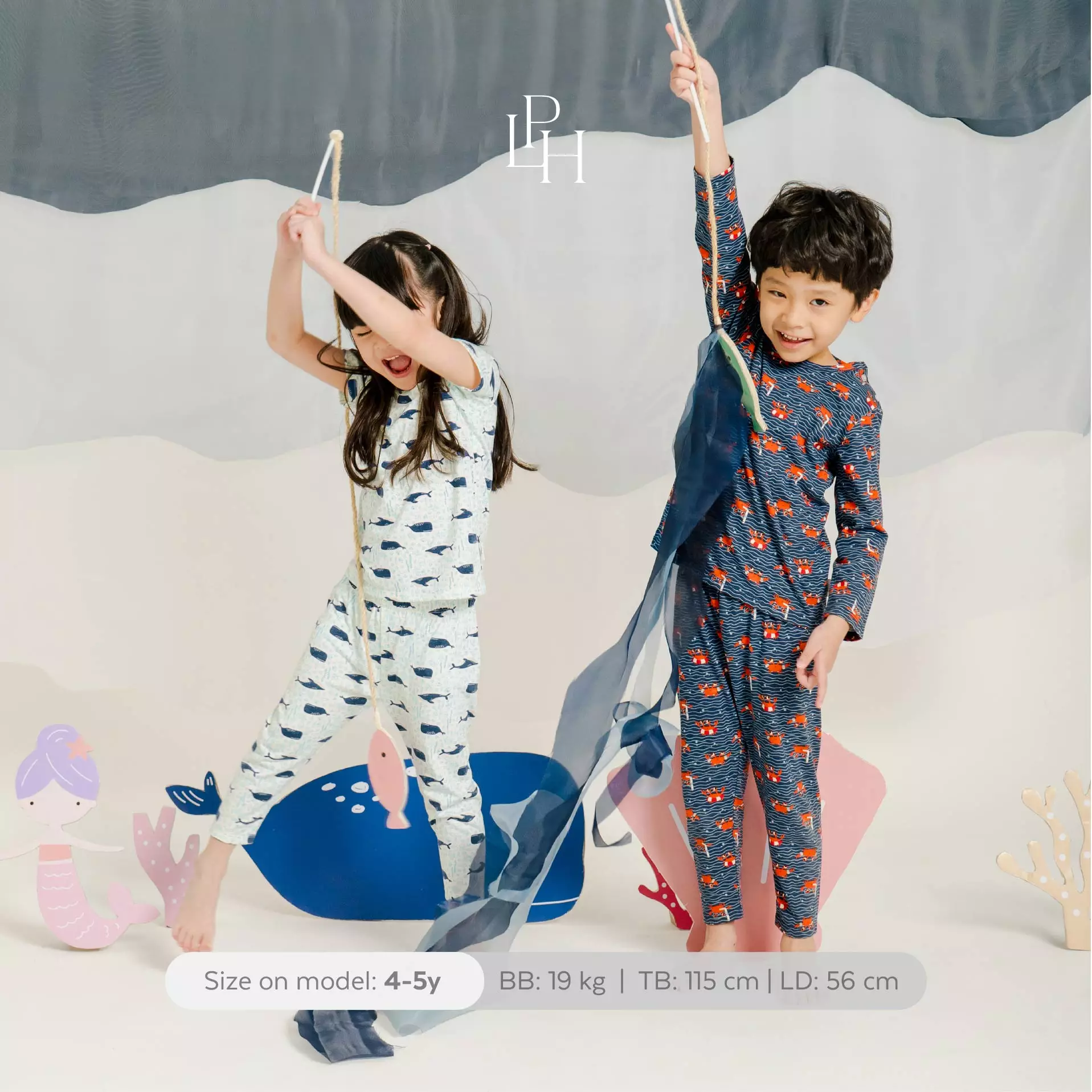 Little Palmerhaus - Little Wear Button Sleeveless Set 39.0 (Setelan Bayi Lengan Kutung / Buntung 0-12 bulan) Whale