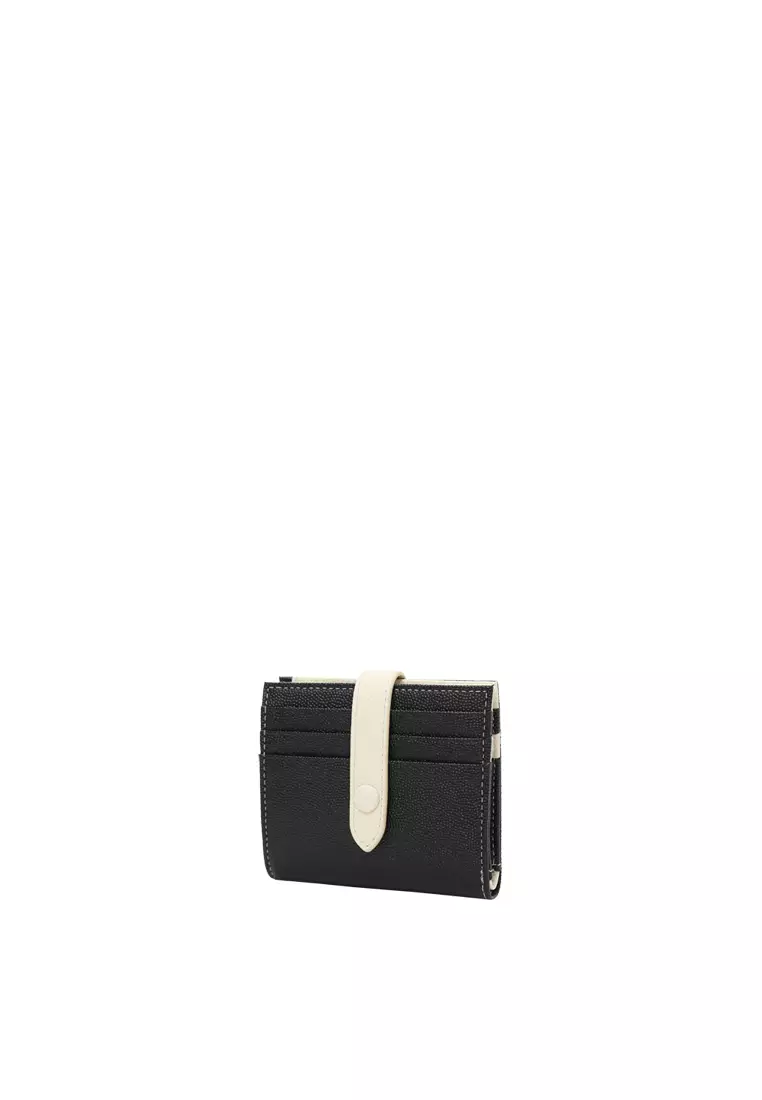 Snap Button Wallet - Black