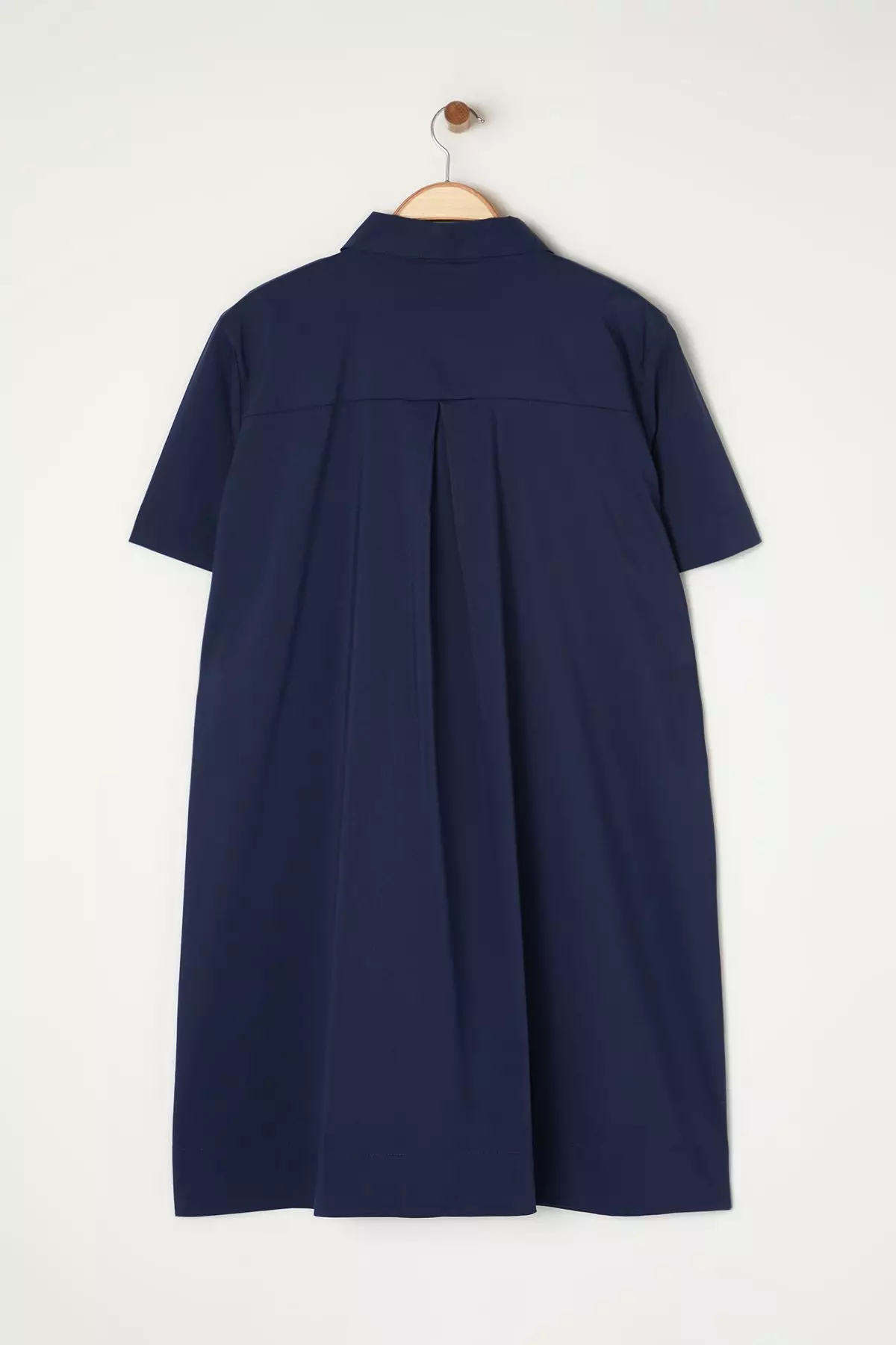 Short Sleeve Summer Hidden Placket Weaving Plus Size Shirt Dress