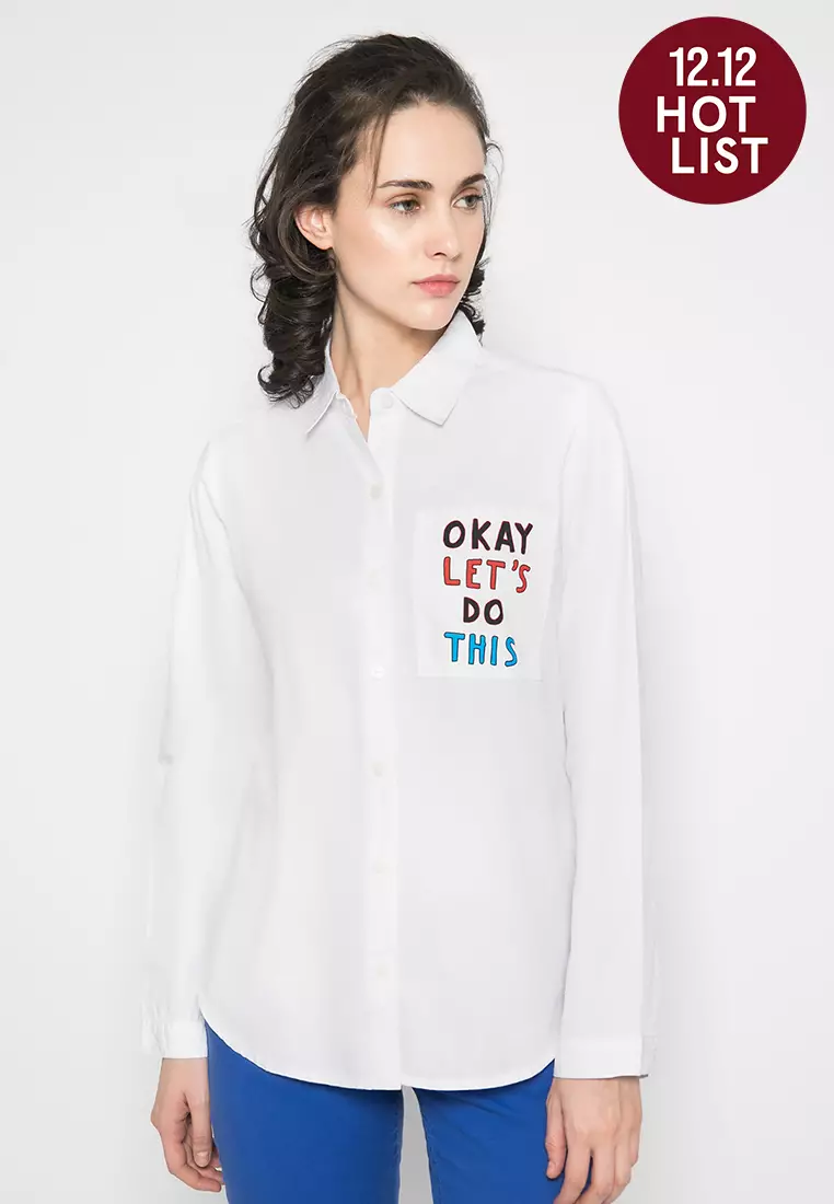 LGS - Slim Fit - Kemeja Wanita - White - LSH.387.O1429L.002.C-L/S