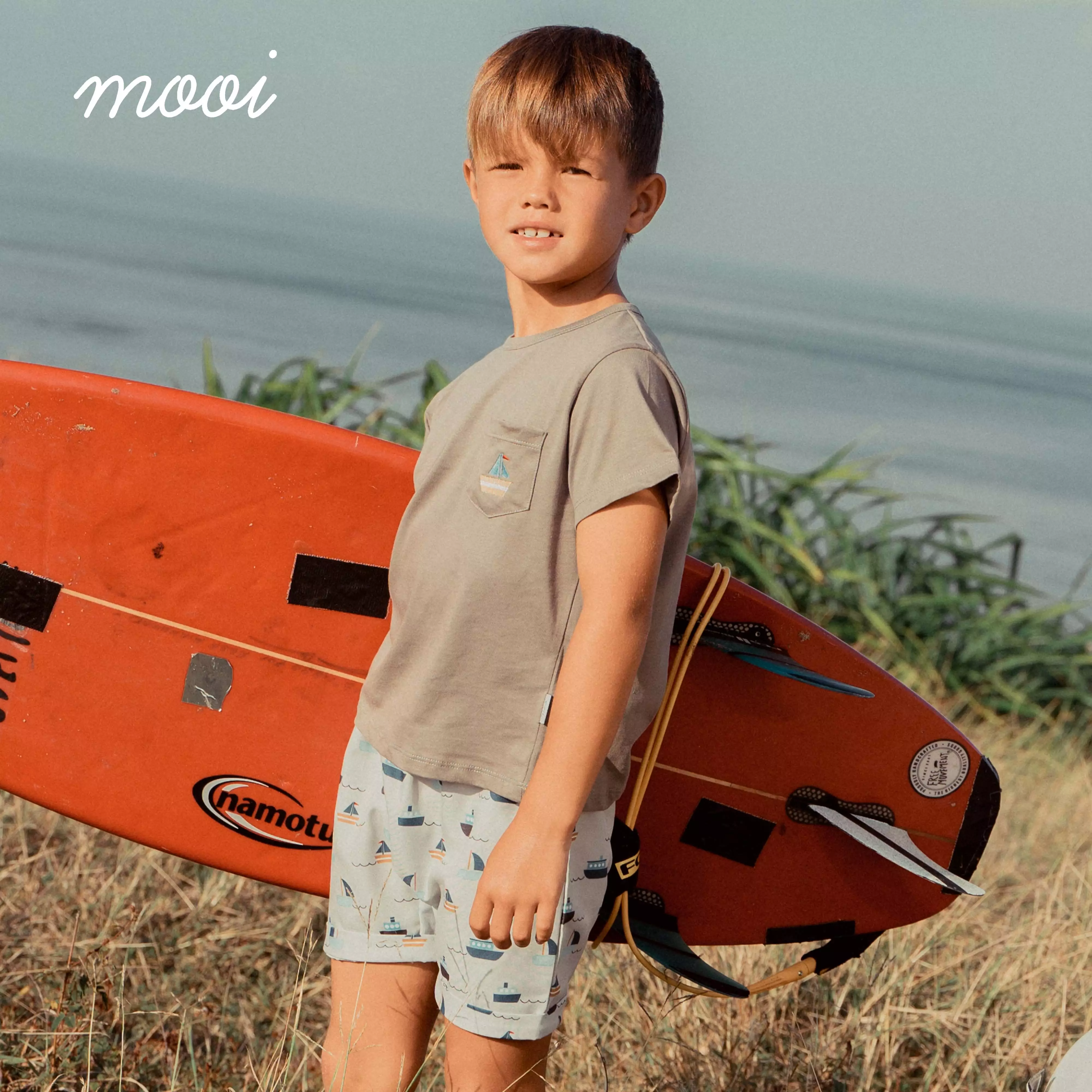 Mooi Setelan Anak Kaos Anak Tshirt Pocket Tee Set - Grey