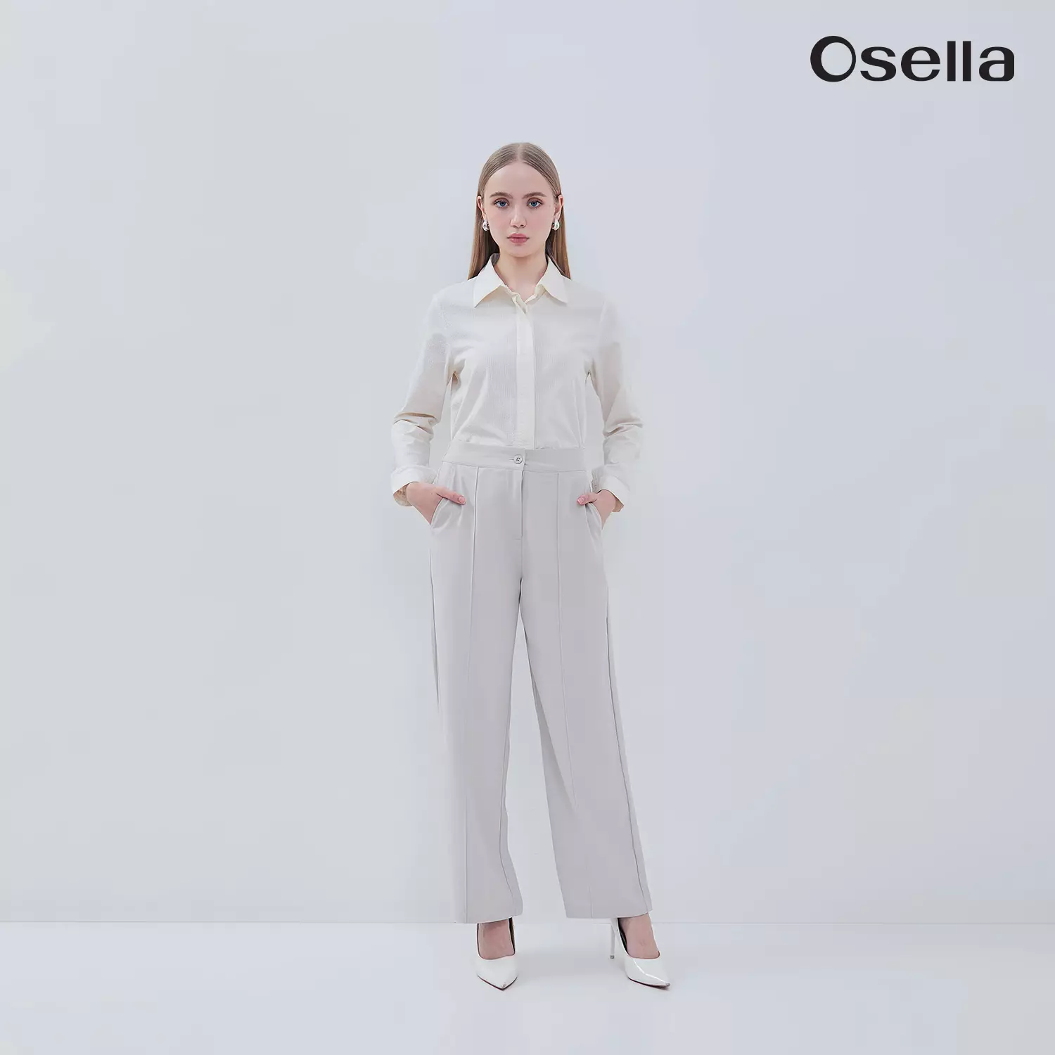 Osella Sera Wide Leg Pants Comfortable High-Waist Pants 2181660150 | Celana Panjang Wanita