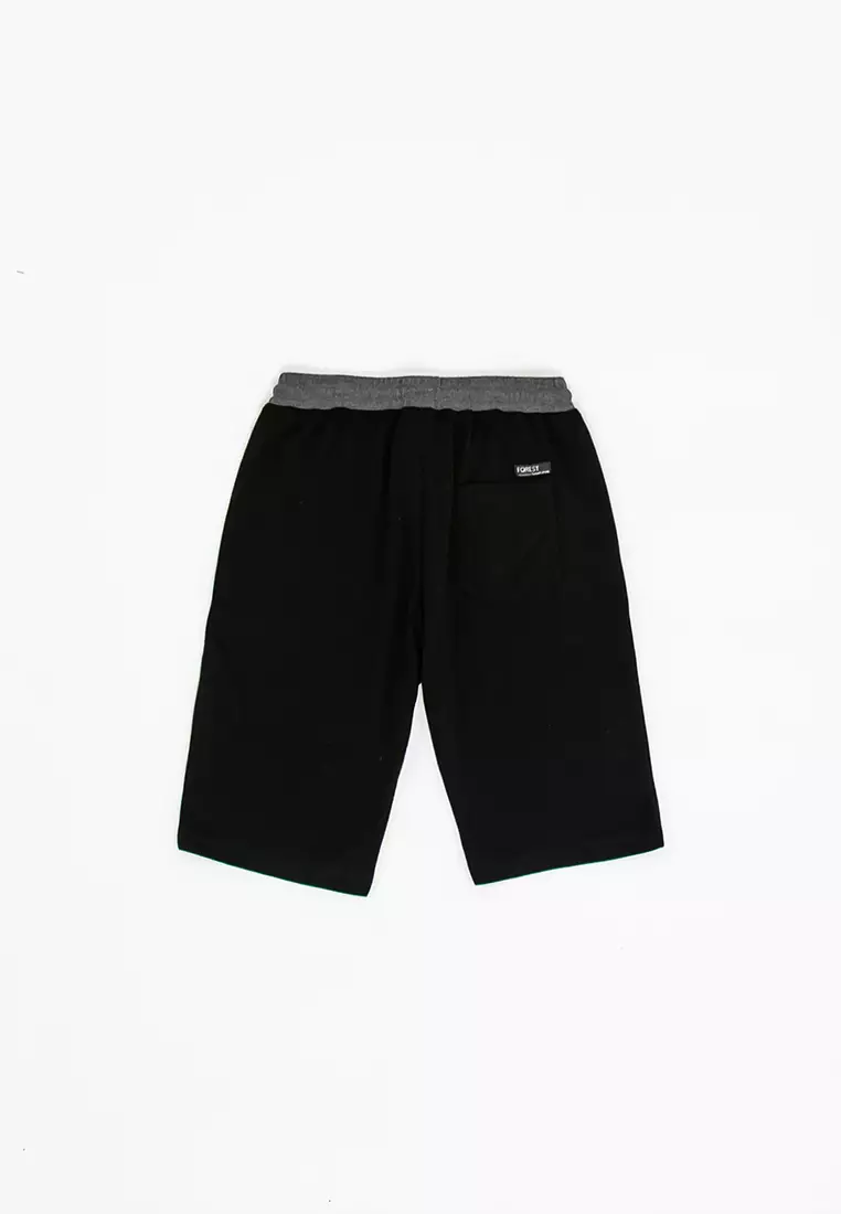 Forest Cotton Stretchable Casual Shorts Pants Men - Seluar Pendek Lelaki - 65729 - 01Black