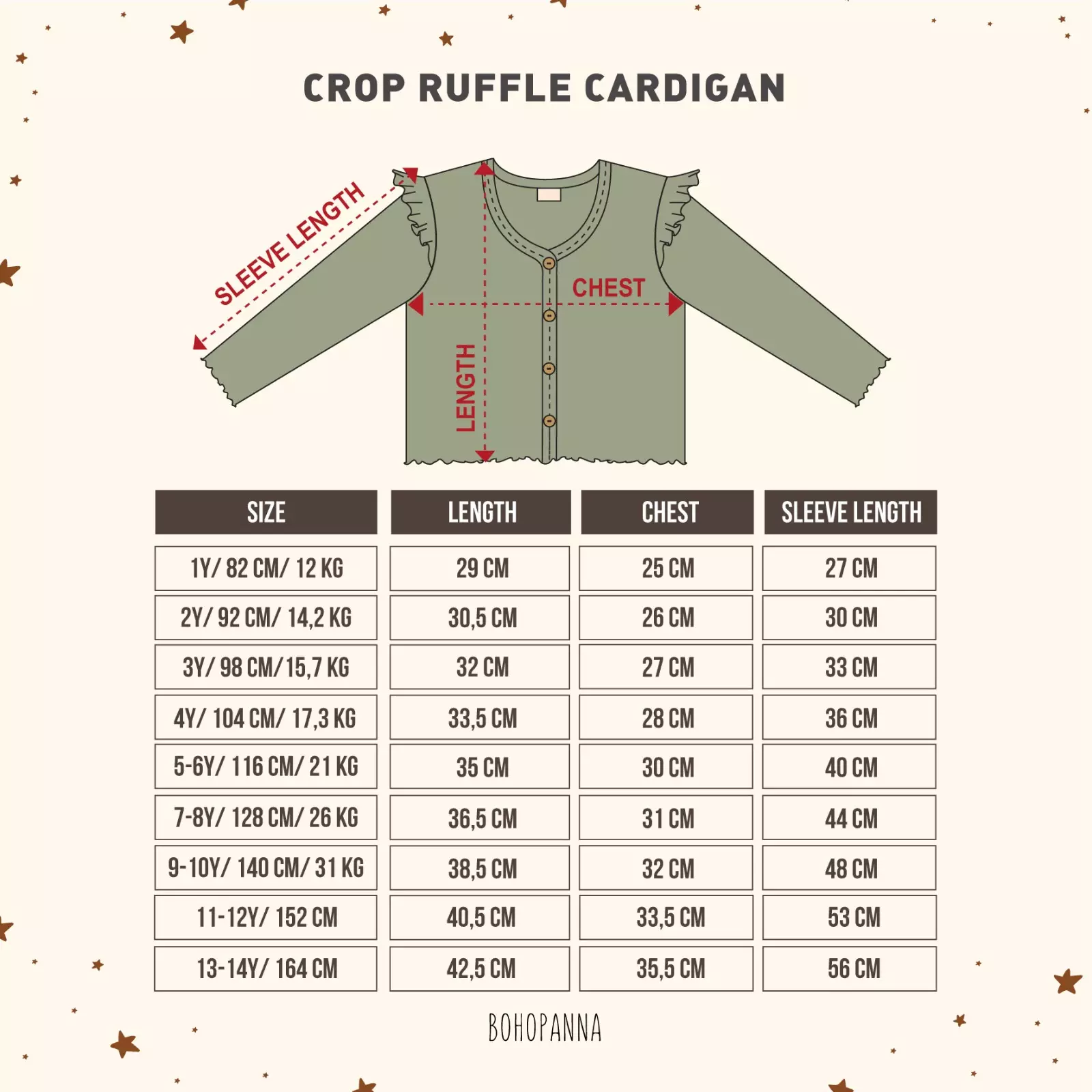 BOHOPANNA - CROP RUFFLE CARDIGAN - CARDIGAN ANAK PEREMPUAN