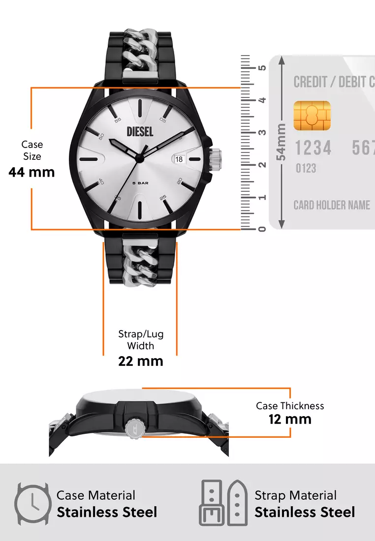 44mm ファッション DIESEL MS9 DZ2176 腕時計 クォーツ