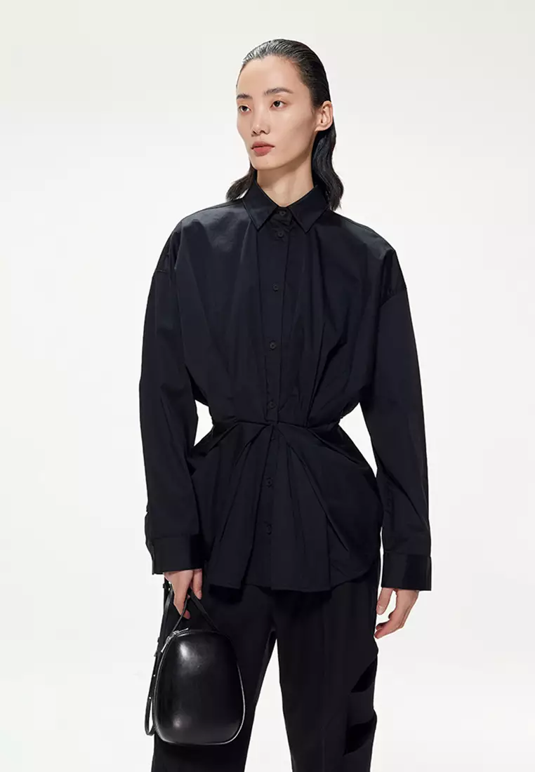 JNBY Women's Waist-Cinched Long Sleeve Shirt