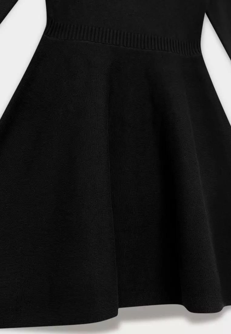 Keyhole Knit Dress - Black