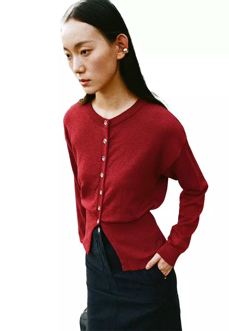 Oversized Buttoned-Up Cardigan