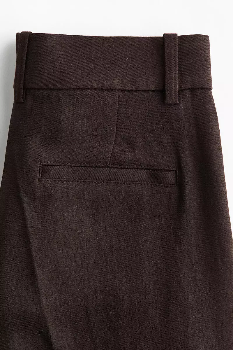 Wide linen-blend trousers