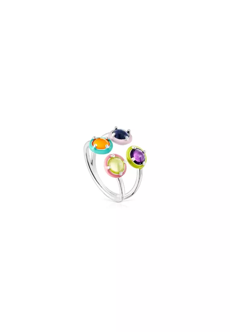 Buy TOUS TOUS Vibrant Colors Silver Ring with Four Gemstones and Enamel  2024 Online | ZALORA Singapore