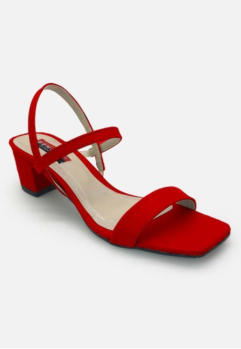 Benitz red Women Ankle Strap Block Heels 5cm Simple Casual C49EDSHF2228EFGS_1