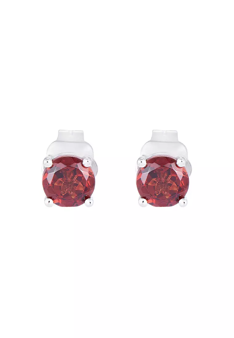 HABIB Garnet Gemstone Earrings in 375/9K White Gold 456980422(WG)-GARN