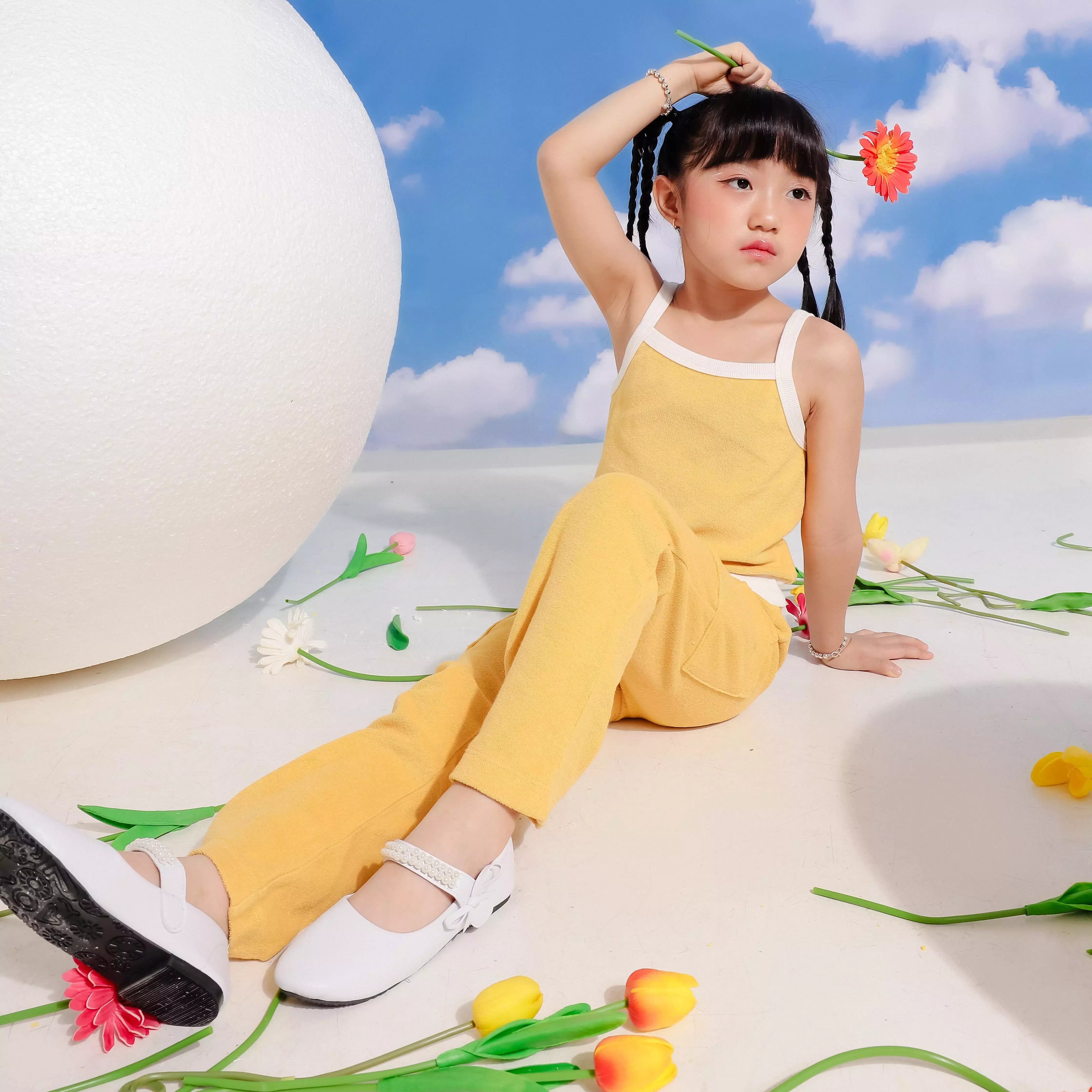 Gingersnaps 70'S Fun Pants Yellow - Celana Anak Perempuan (Kuning)