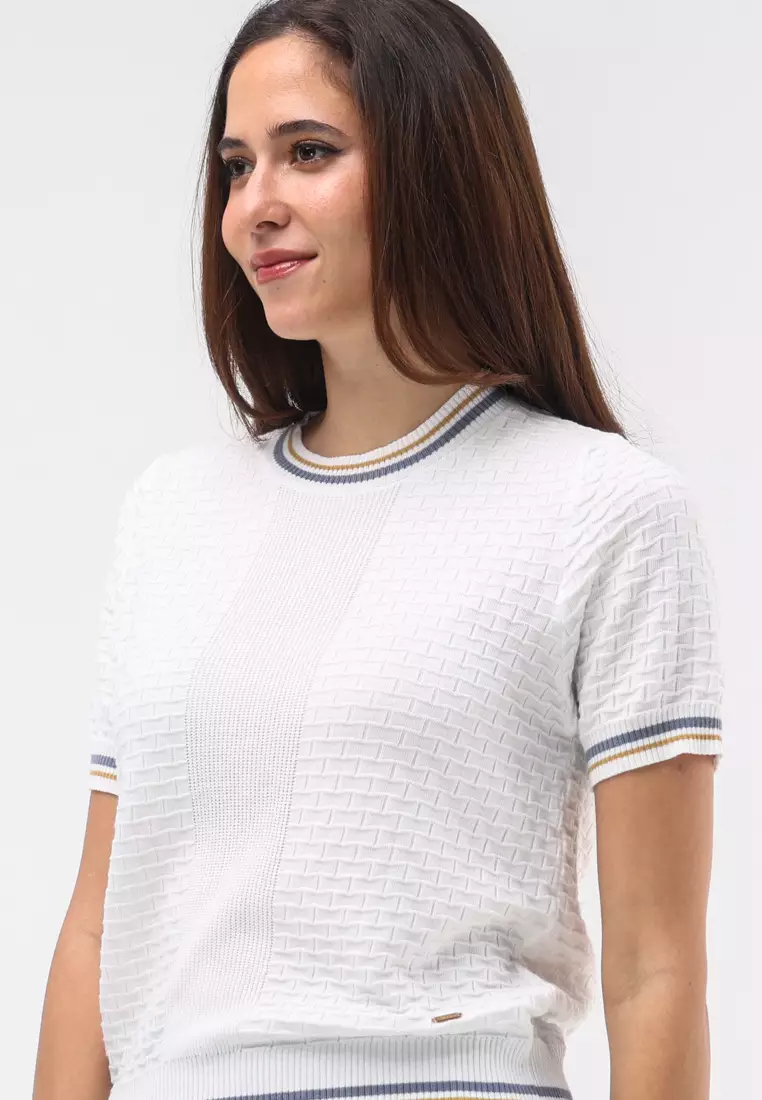 Knitted Short Sleeve Blouse