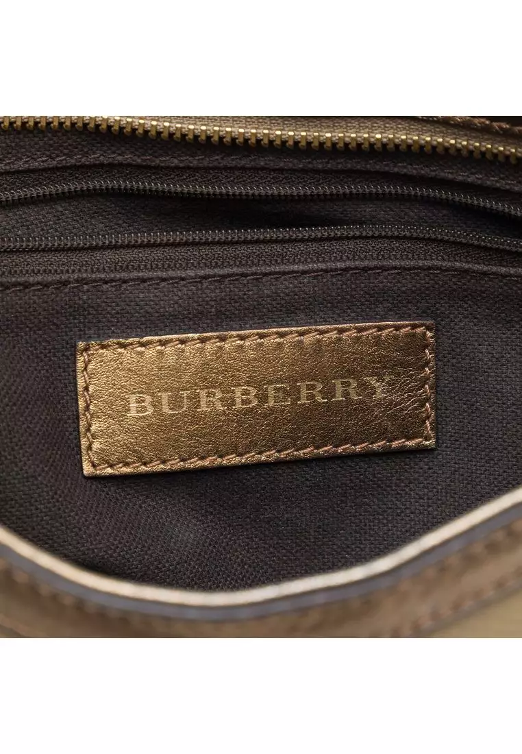 Pre-Loved Burberry Haymarket Check Coated Canvas Hartham Crossbody