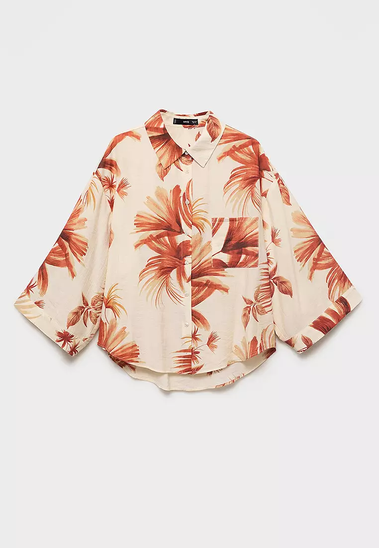 Palm-Tree Shirt With Three-Quarter Sleeves