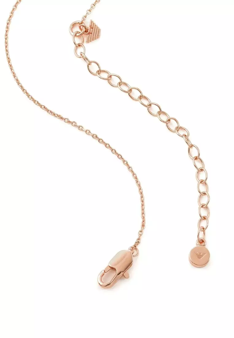 鍍玫瑰金色銅製閃石女士項鏈 (EGS3108221)