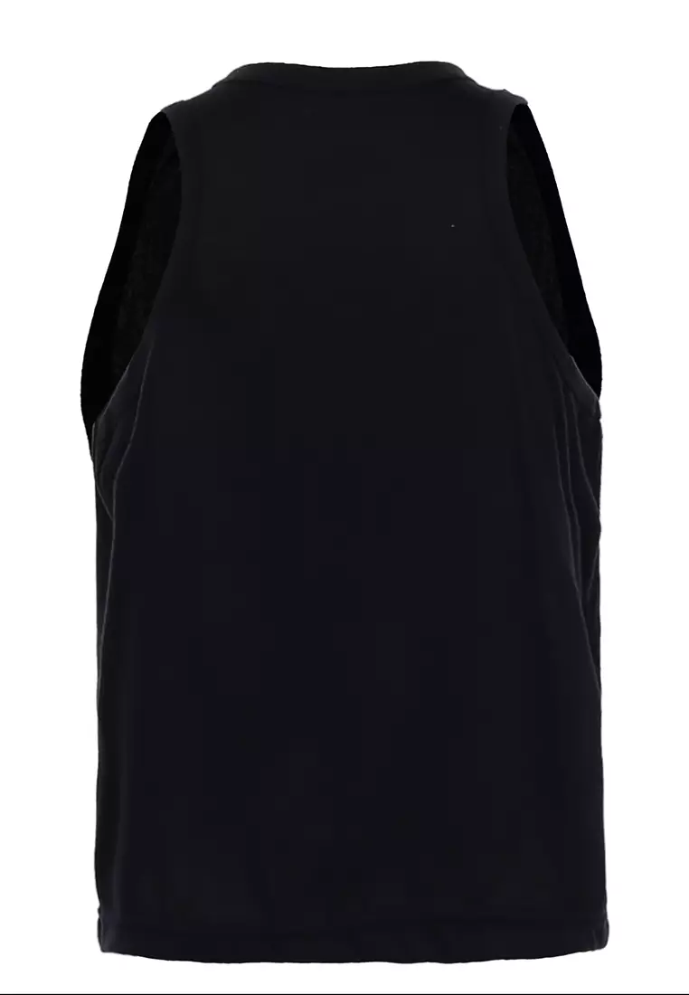 Oriel Singlet Anak Unisex Motif Detak Kids Tshirt Sleeveless Material Cotton ORIGINAL - Black