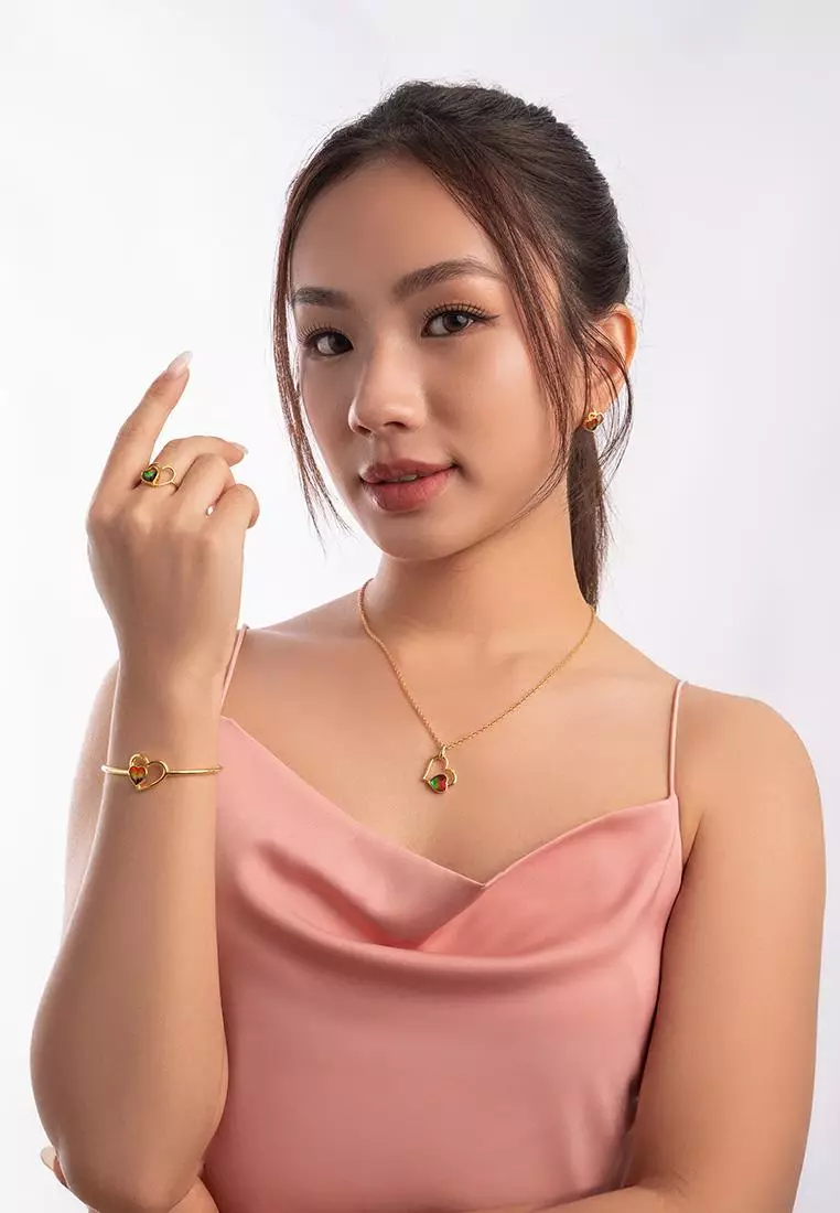 Amour Fleur Ammolite Bangle 033 Gold Plated