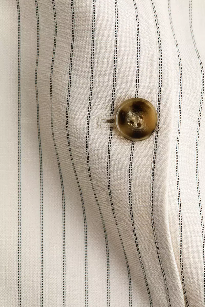 Linen-blend blazer dress