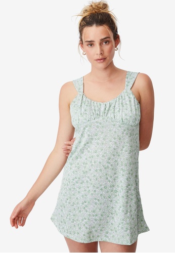 Cotton On green Georgie Ruched Front Skater Dress A9ECBAAE29D621GS_1