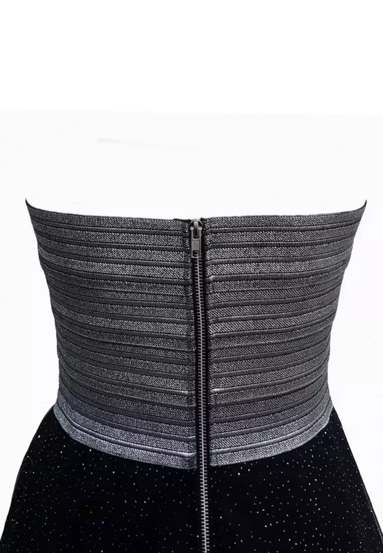 Romantic Shiny Elasticband Glitter Tulle Short Dress