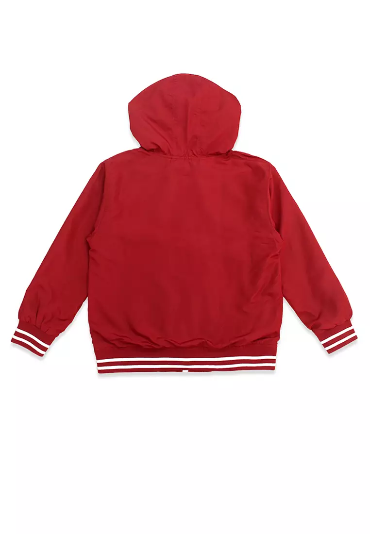 Jacket/ Jaket Anak Laki/ Rodeo Junior Maroon Jacket With Emblem