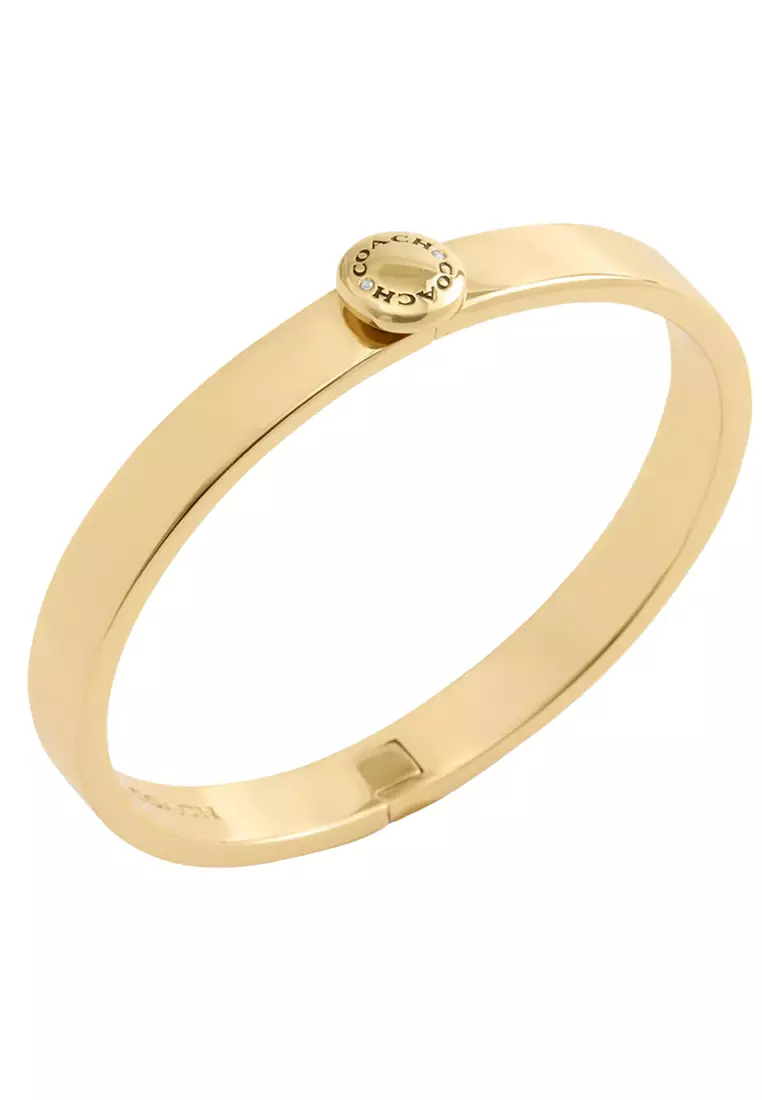 Rivet Hinged Bangle Bracelet - Gold CBW24