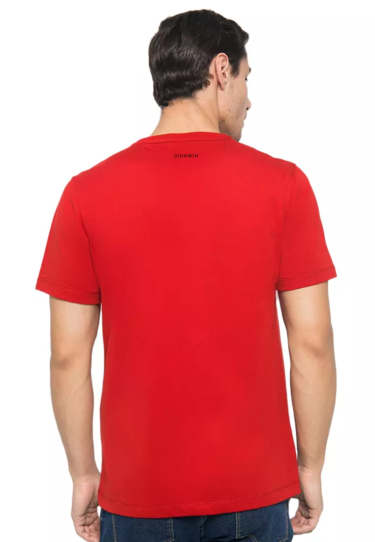Johnwin - Kaos Pria - Kaos Polos Warna - Kaos Supima 30's - V Neck