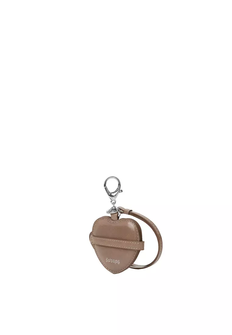 Heart Mirror Charm - Dark Almond