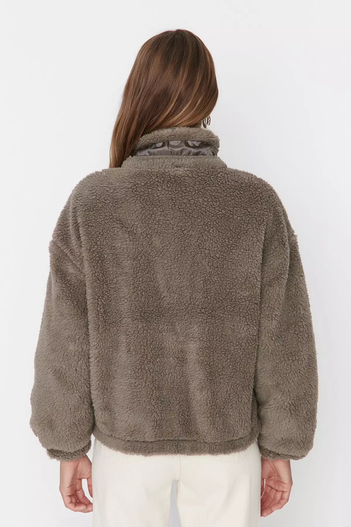 Oversize Mink Plush Jacket Zipper Coat