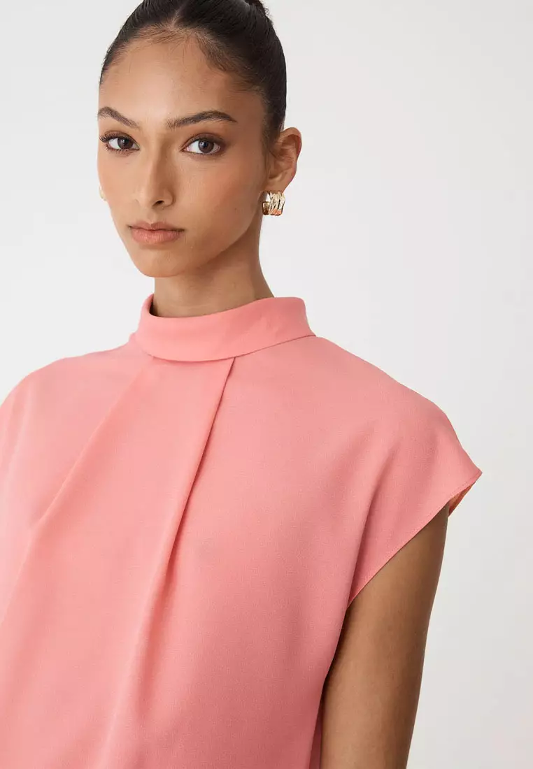 Tiara High Neck Shell Top