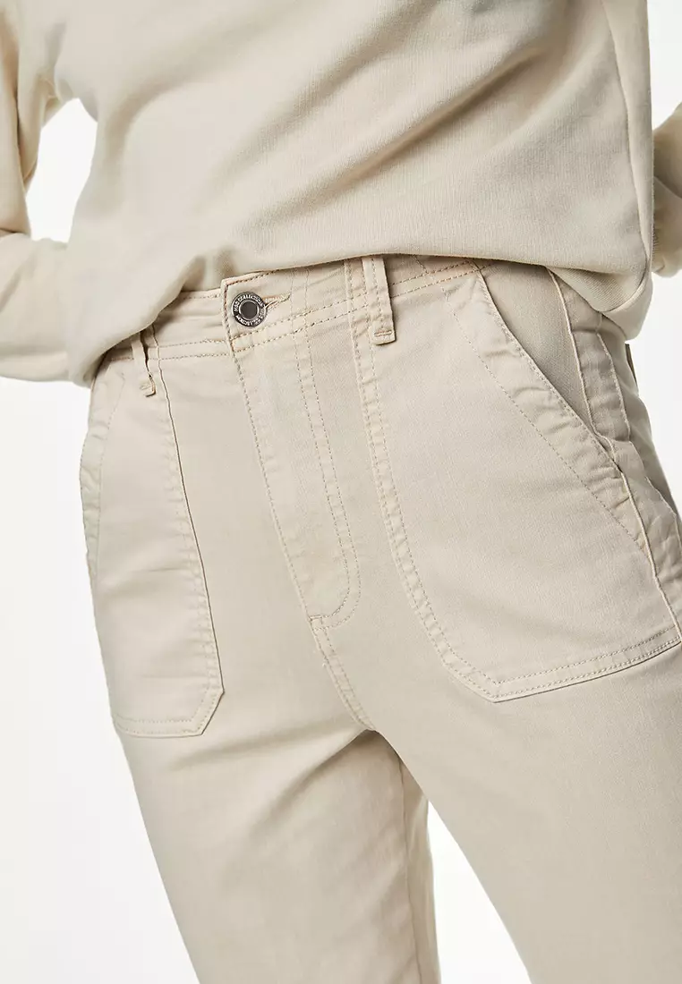 Cotton Blend Slim Fit Ankle Grazer Joggers